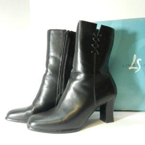 NEW - Mid-Calf Black Zippered Bootie